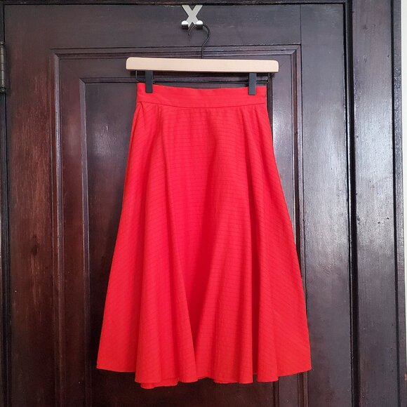 Uniqlo tangerine jaquard striped skirt with pockets - Picture 1 of 7